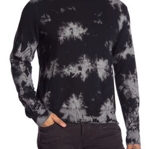 Men's Black & Gray Tie-Dye Long Sleeve Shirt